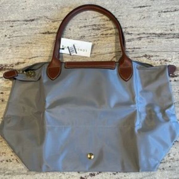 NWT Large Longchamp Le Pliage Original Turtledove Grey Tote Canvas Handbag - Picture 3 of 11